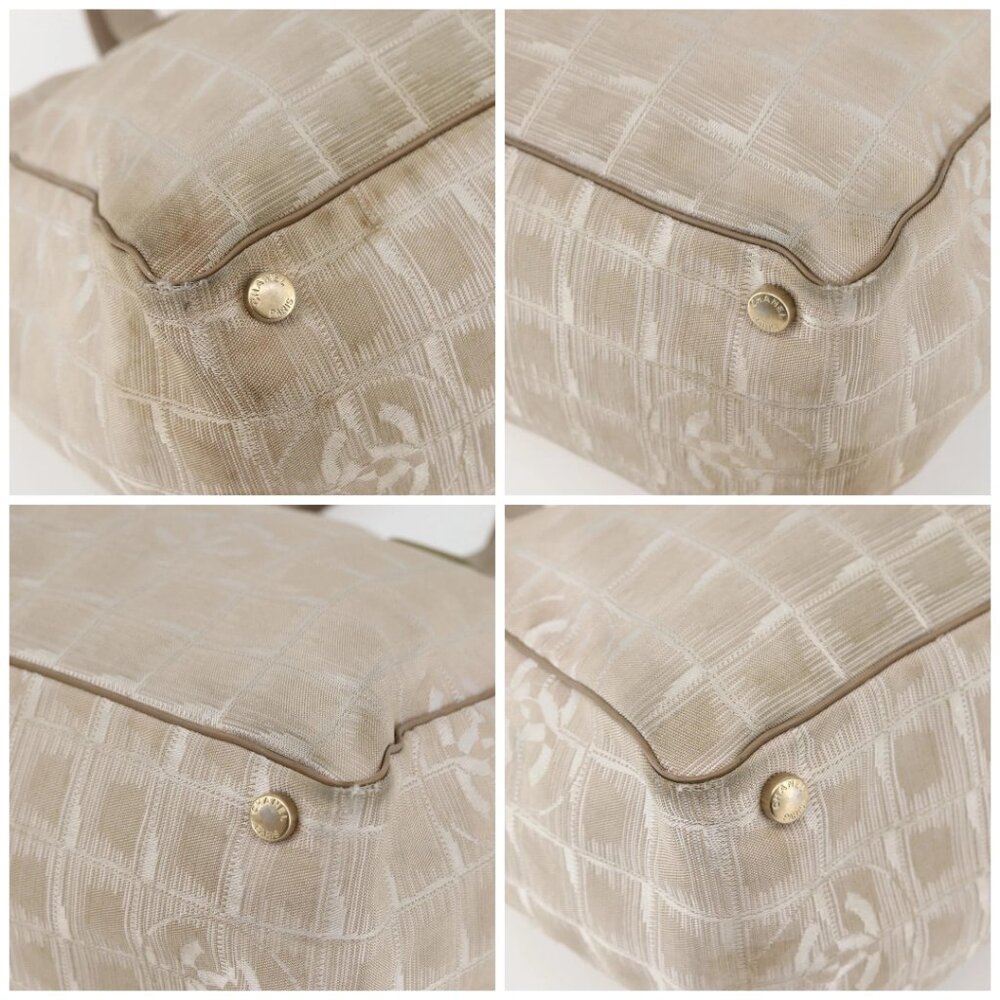 CHANEL New Travel Line Tote Bag Nylon Beige Gold CC Auth - Picture 16 of 16